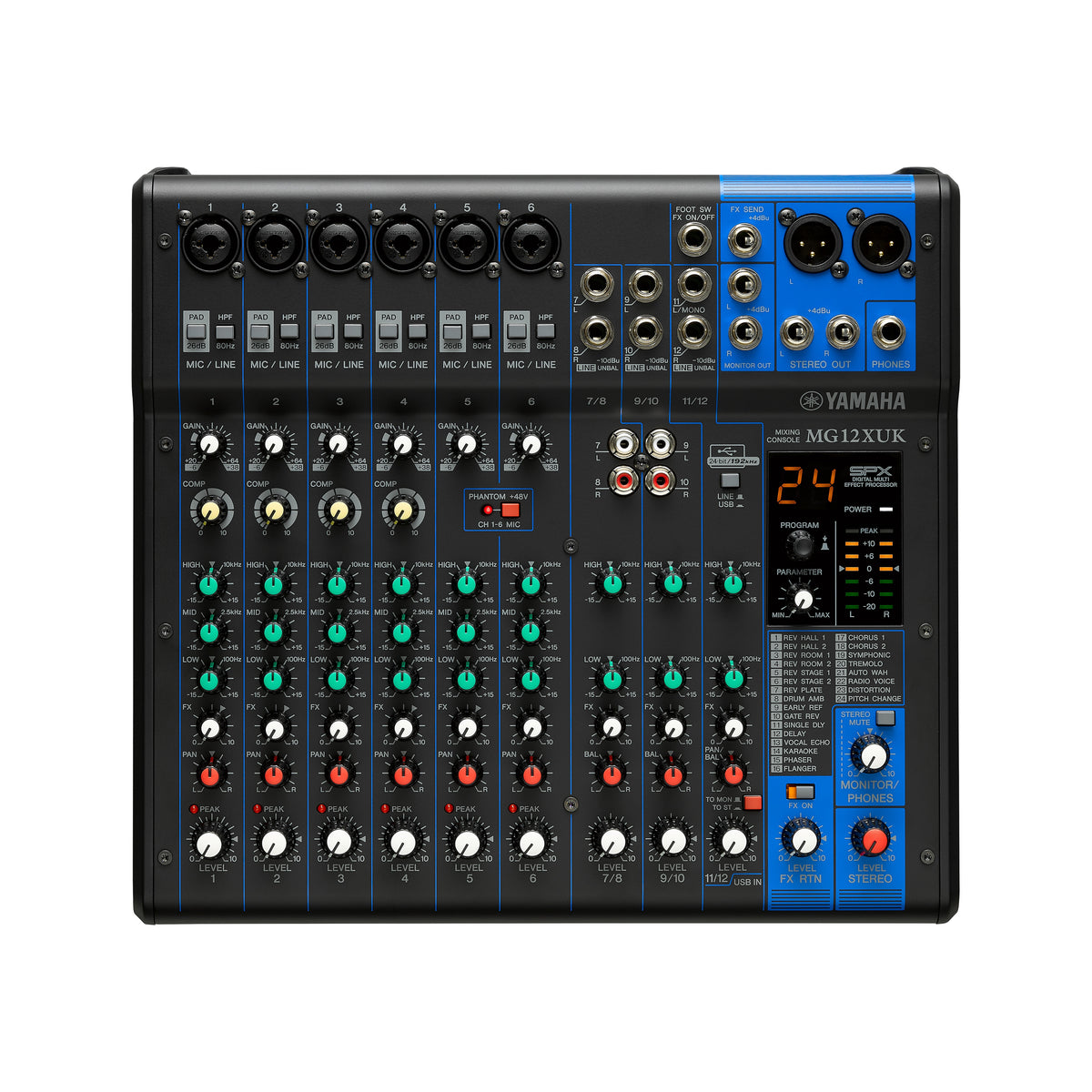 Yamaha MG12XUK 12-channel Analog Mixer With USB and FX – Swee Lee