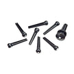 D'Addario PWPS10 Molded Bridge Pins with End Pin, Set of 7, Ebony with Ivory Dot