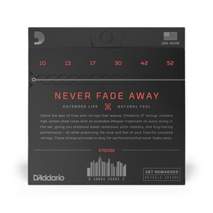 D'Addario XTE1052 XT Nickel Plated Steel Electric Guitar Strings, Light Top/Heavy Bottom, 10-52