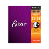 Elixir 16027 Nanoweb Phosphor Bronze Acoustic Guitar Strings, Custom Light, 11-52