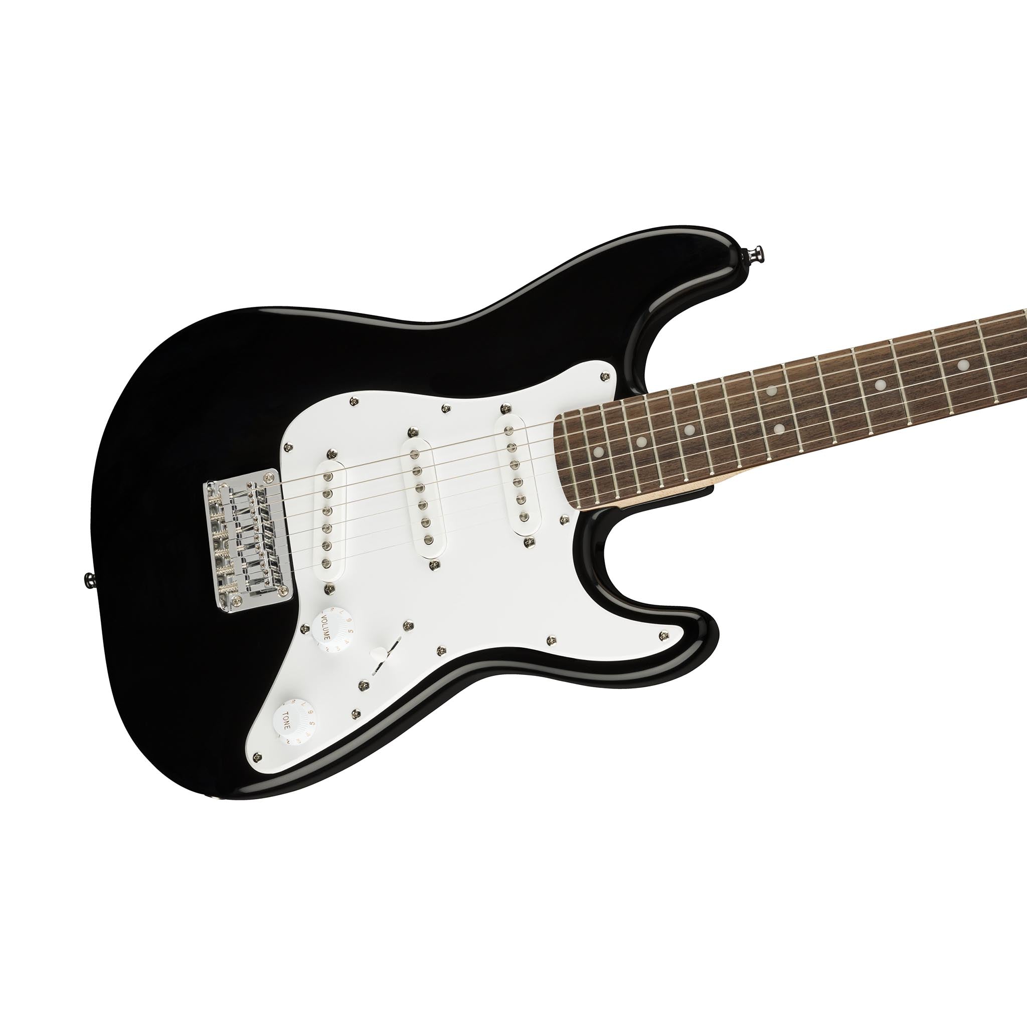 Squier Mini Stratocaster Electric Guitar, Laurel FB, Black – Swee