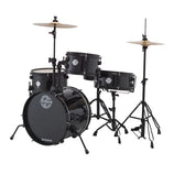 Ludwig LC178X016DIR Pocket Kit 4-Piece Drum Kit w/Hardware+Cymbals, Black Sparkle