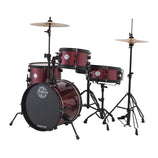 Ludwig LC178X025DIR Pocket Kit 4-Piece Drum Kit w/Hardware+Cymbals, Wine Red Sparkle