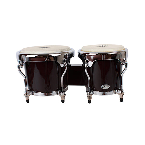 Natal NFU67B-HC Natural Wood Bongos Chrome Hardware, Black Gloss