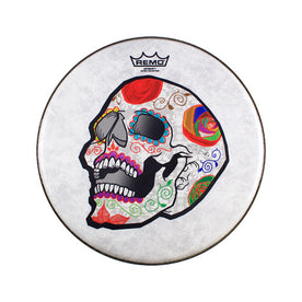 Remo CS-0814-20-AB002 14inch Jose Pasillas ArtBEAT Artist Collection Drum Head, Candy Skull