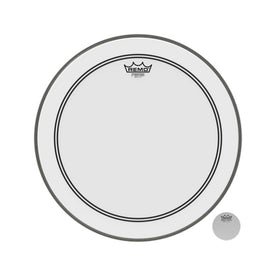 Remo P3-1218-C2 18inch Bass Powerstroke III Smooth White White Falam Patch Drum Head