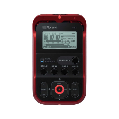 Roland R-07 Stereo Wave and MP3 Recorder, Red
