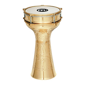 MEINL Percussion HE-214 7 1/2 x 14 3/4inch Copper Darbuka, Brass-Plated, Hand-Hammered