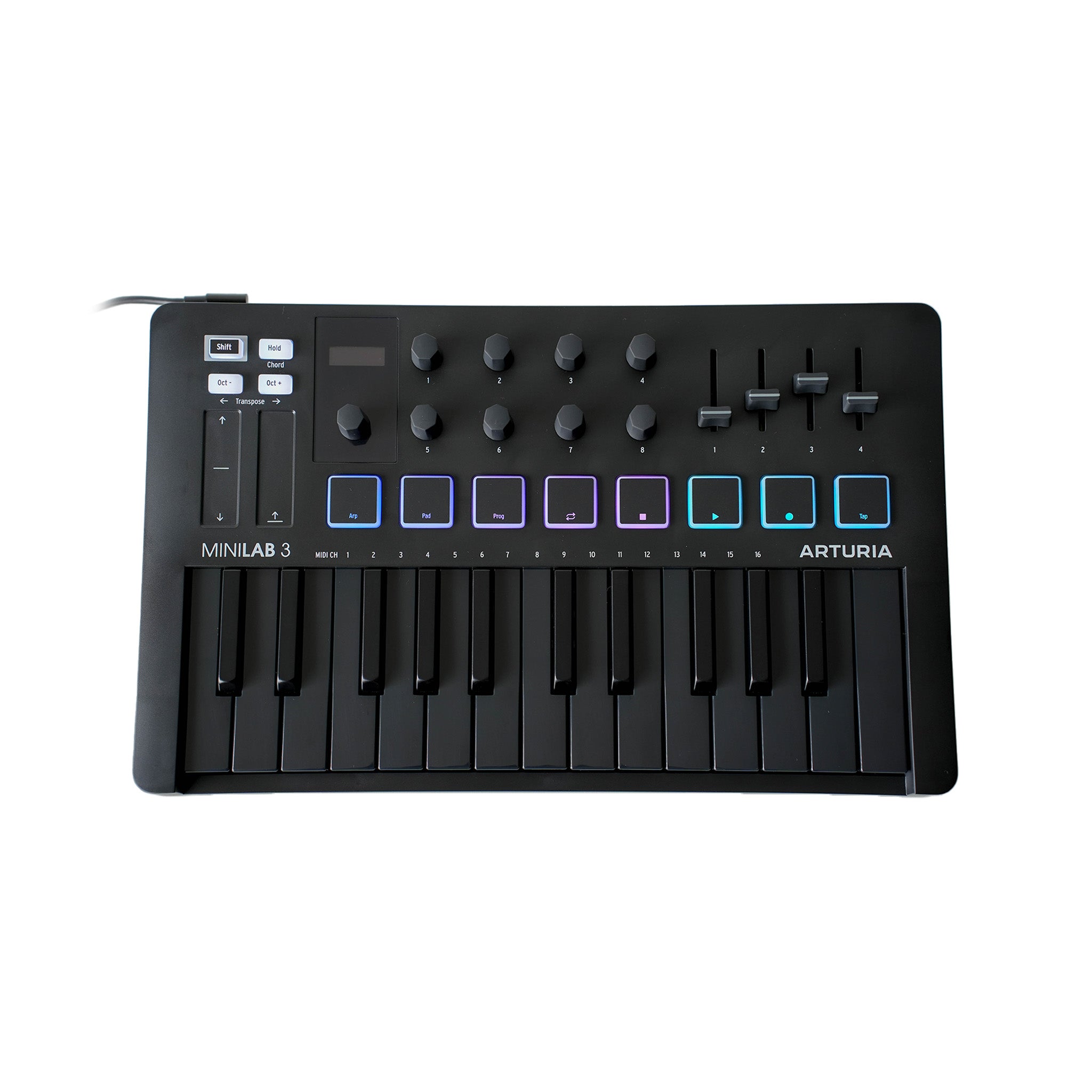 Arturia Minilab Mk3 25 Slim-Key Controller, Deep Black