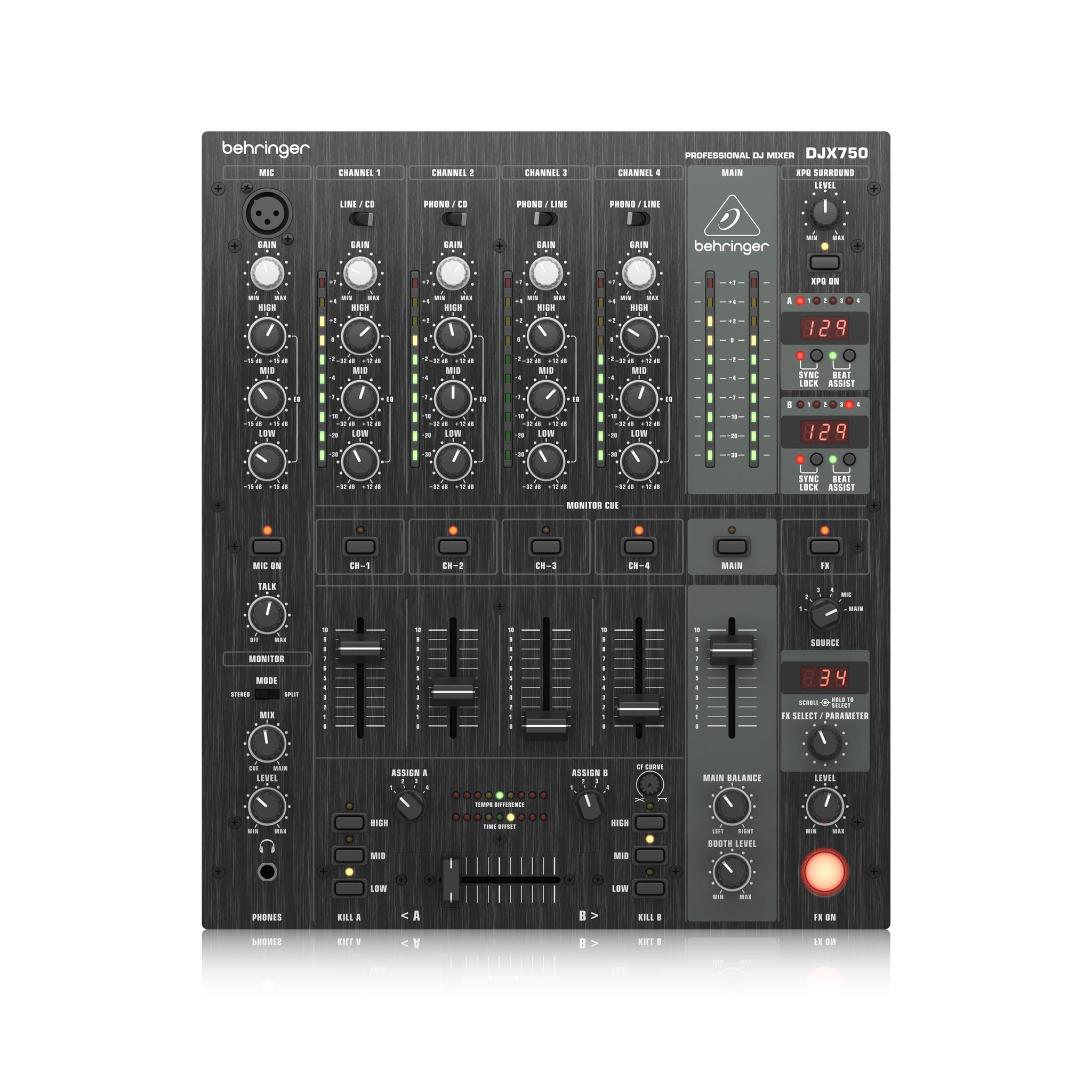 Behringer Pro Mixer DJX750 4-channel DJ Mixer