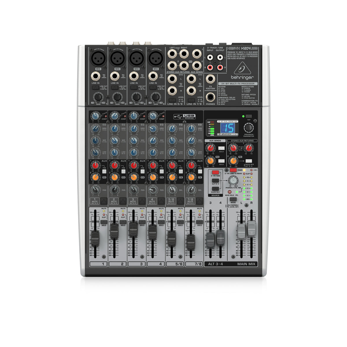 Behringer XENYX DJミキサー X1204USB Behringer Xenyx X1204USB Mixer with USB and Effects – Swee Lee