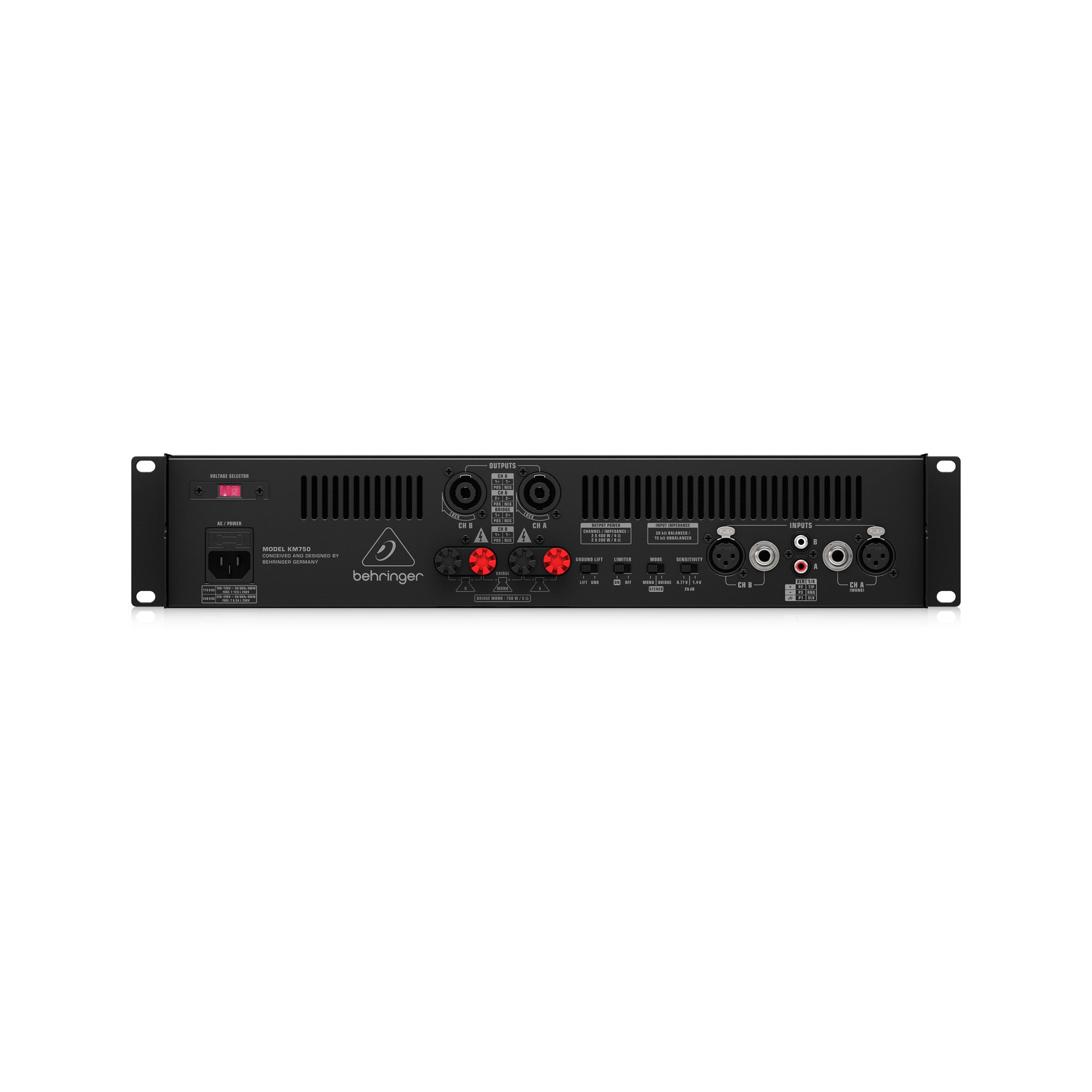 Behringer KM750 750W 2-channel Power Amplifier – Swee Lee Singapore