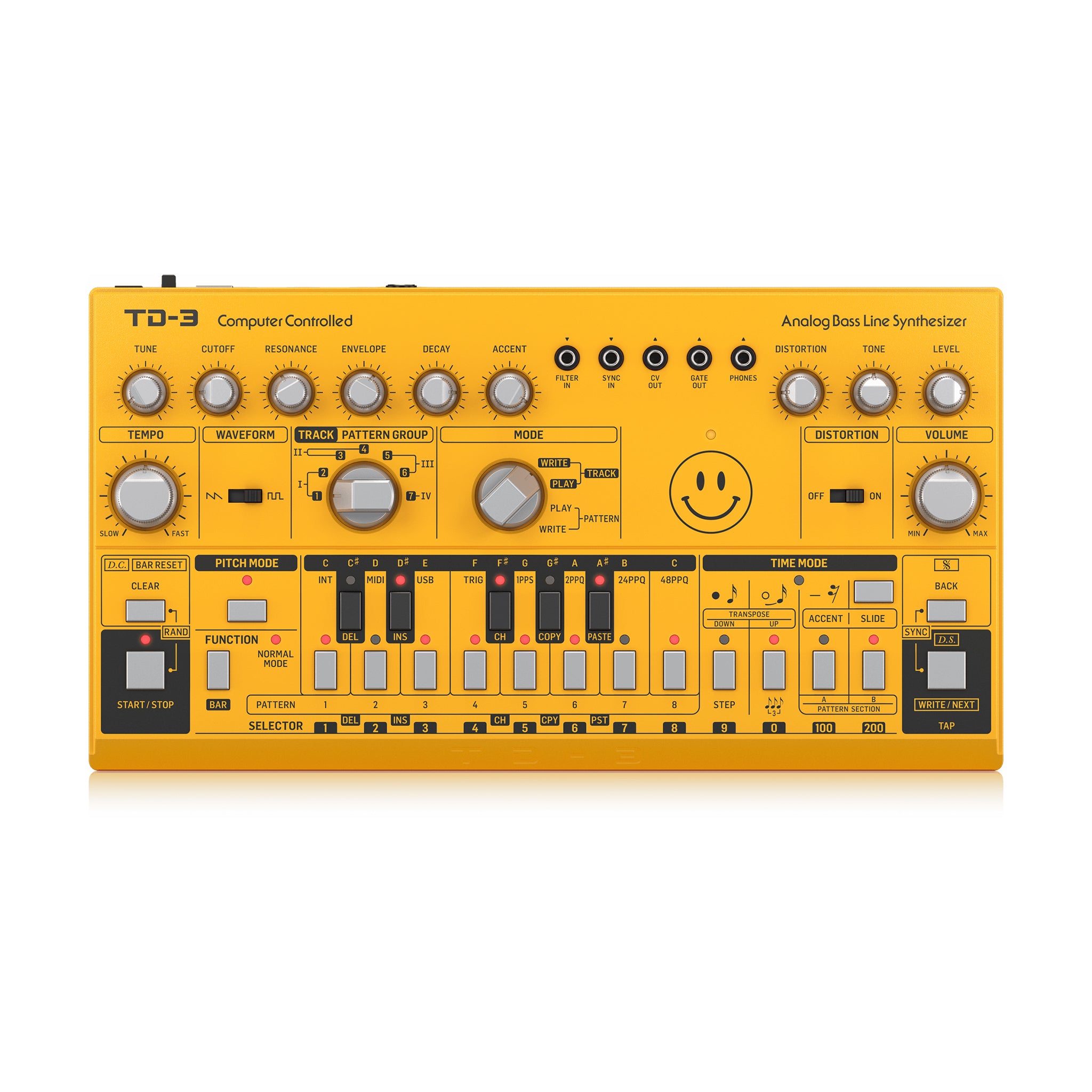 Behringer TD-3-Yellow Analog Bass Line Synthesizer, Yellow – Swee