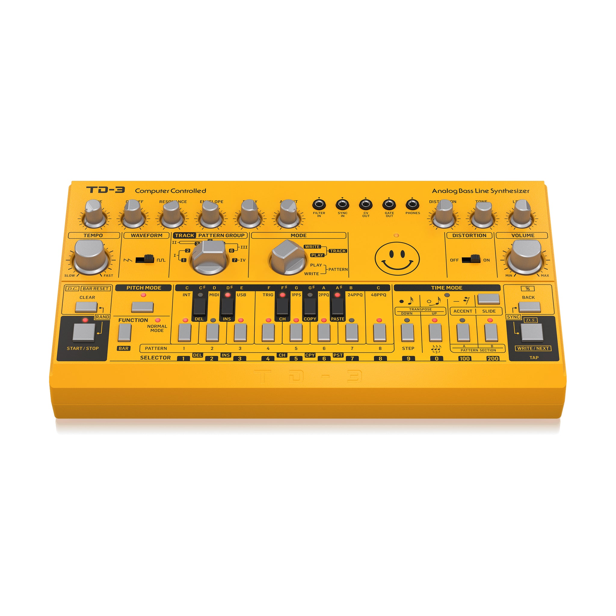 Behringer TD-3-Yellow Analog Bass Line Synthesizer, Yellow – Swee