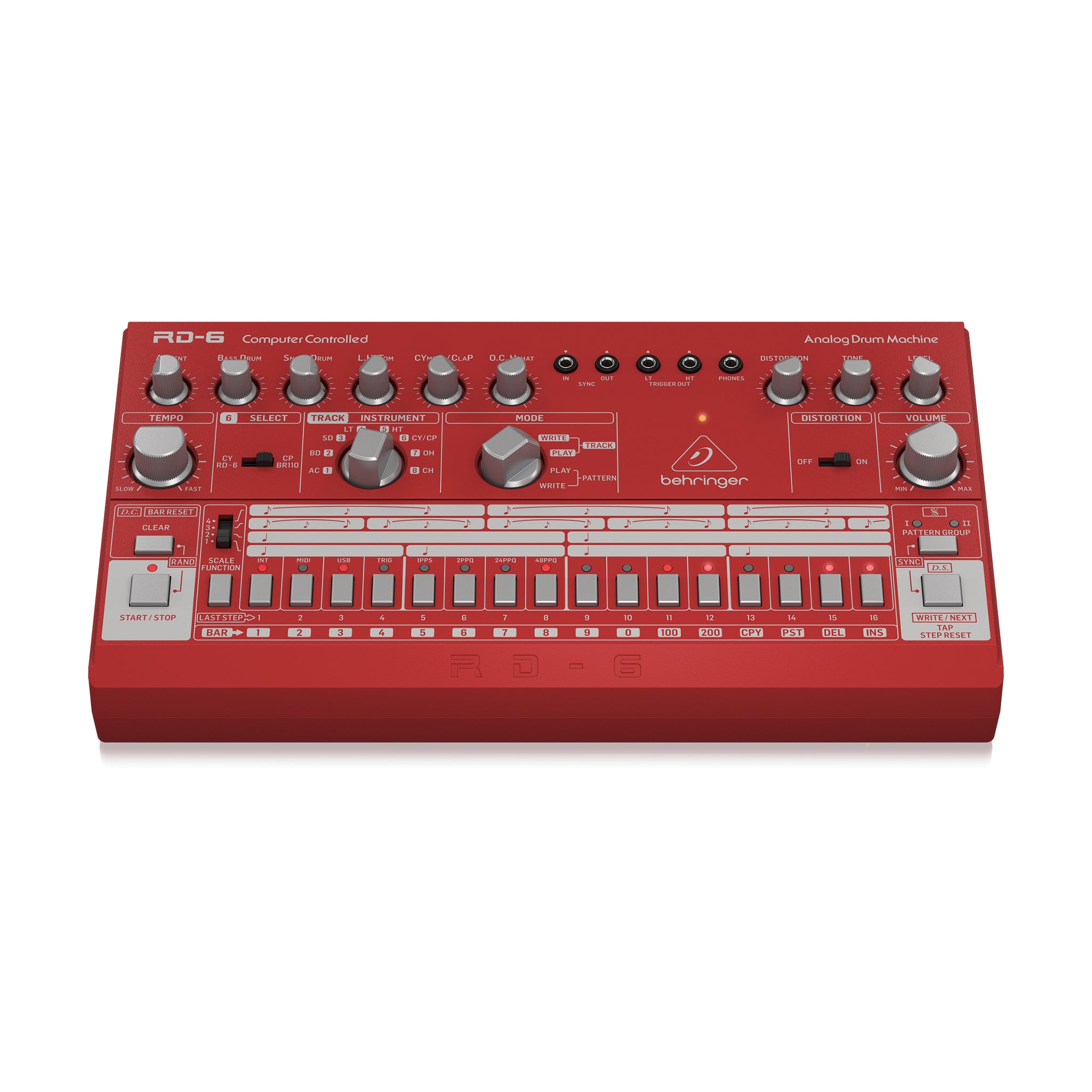 Behringer RD-6 Analog Drum Machine 本体 Behringer RD-6-RD Analog Drum Machine, Red – Swee Lee Singapore