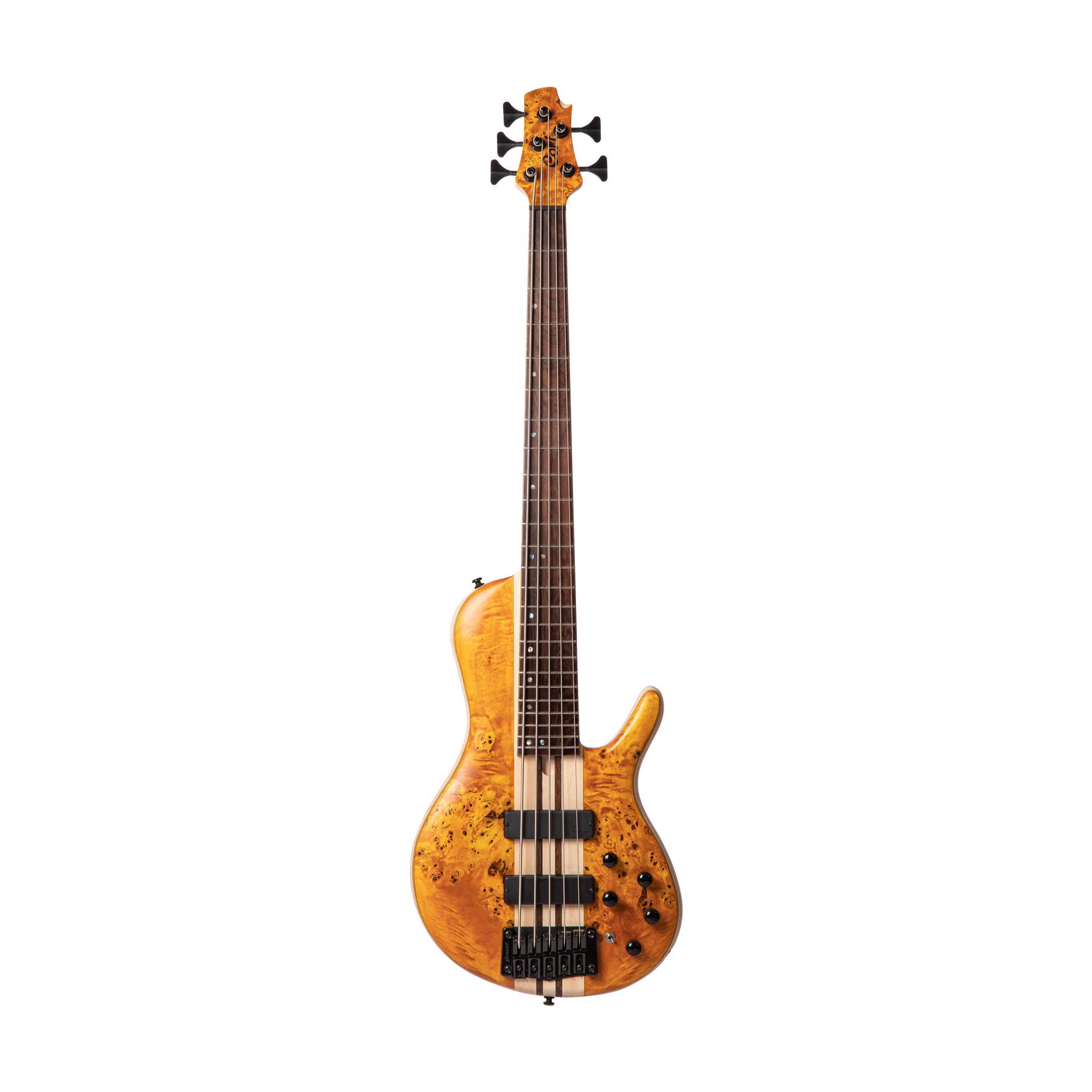 Cort A5-Plus-SC-AOP Electric Bass Guitar w/Case, Amber Open Pore