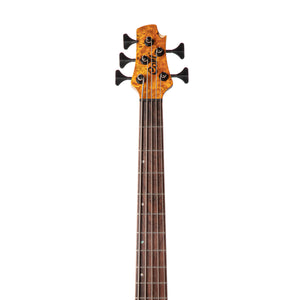 Cort A5-Plus-SC-AOP Electric Bass Guitar w/Case, Amber Open Pore