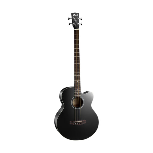 Cort AB850F-BK Acoustic Bass Guitar w/Bag, Black