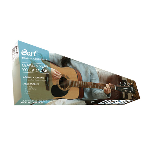 Cort CAP810-OP Acoustic Guitar Pack, RW FB, Open Pore