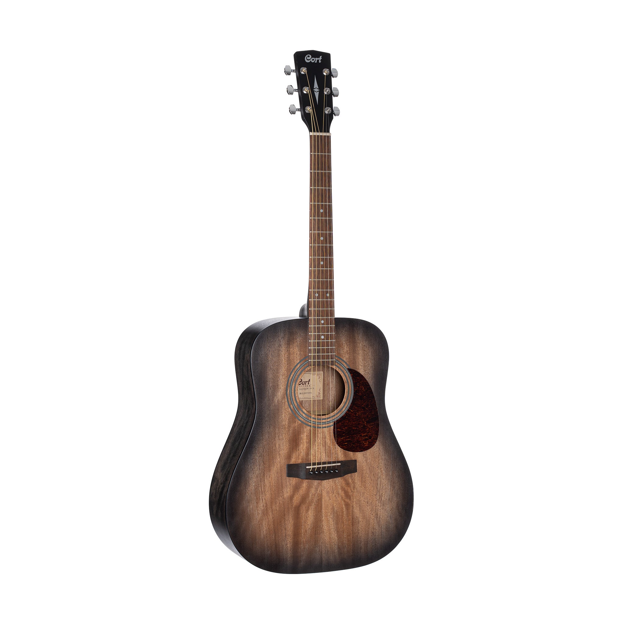 Cort Earth 60M Acoustic Guitar w/Bag, Open Pore Trans Black