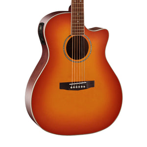 Cort GA-MEDX-LVBS Acoustic Guitar w/Bag, Light Vintage Burst