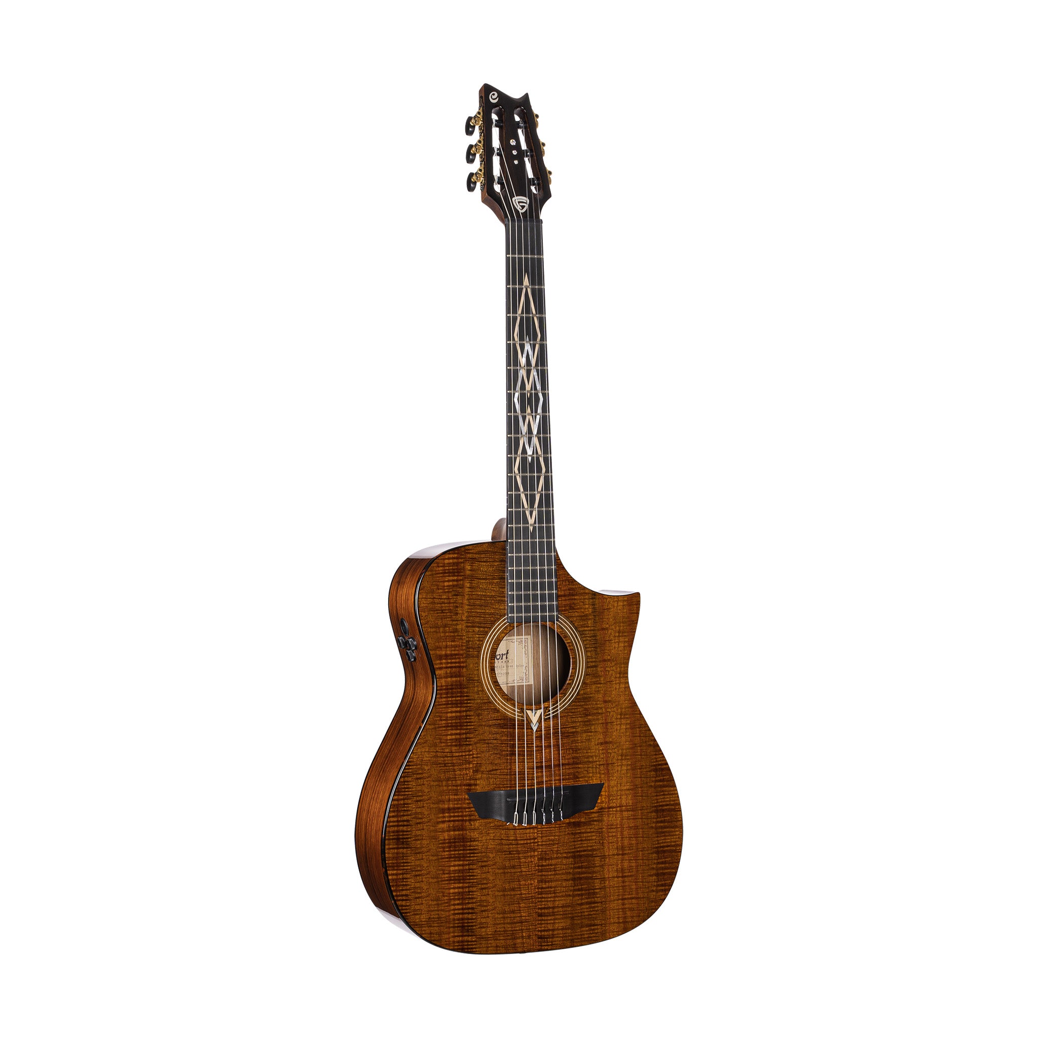 Cort LUXE-NYLON Frank Gambale Signature Nylon-String Acoustic Guitar w/Case, Brown