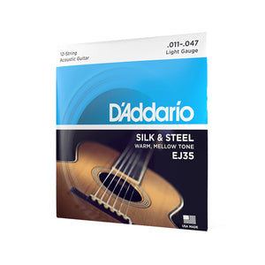 D'Addario EJ35 Silk and Steel 12-String Acoustic Guitar Strings, Light, 11-47