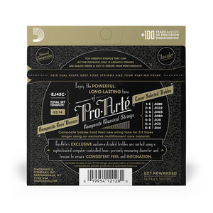 D'Addario EJ-45C Pro-Arte Composite Nylon Classical Guitar Strings, Normal Tension