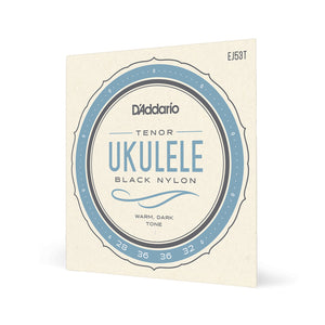 D'Addario EJ53T Tenor Ukulele Hawaii Strings, Black Nylon