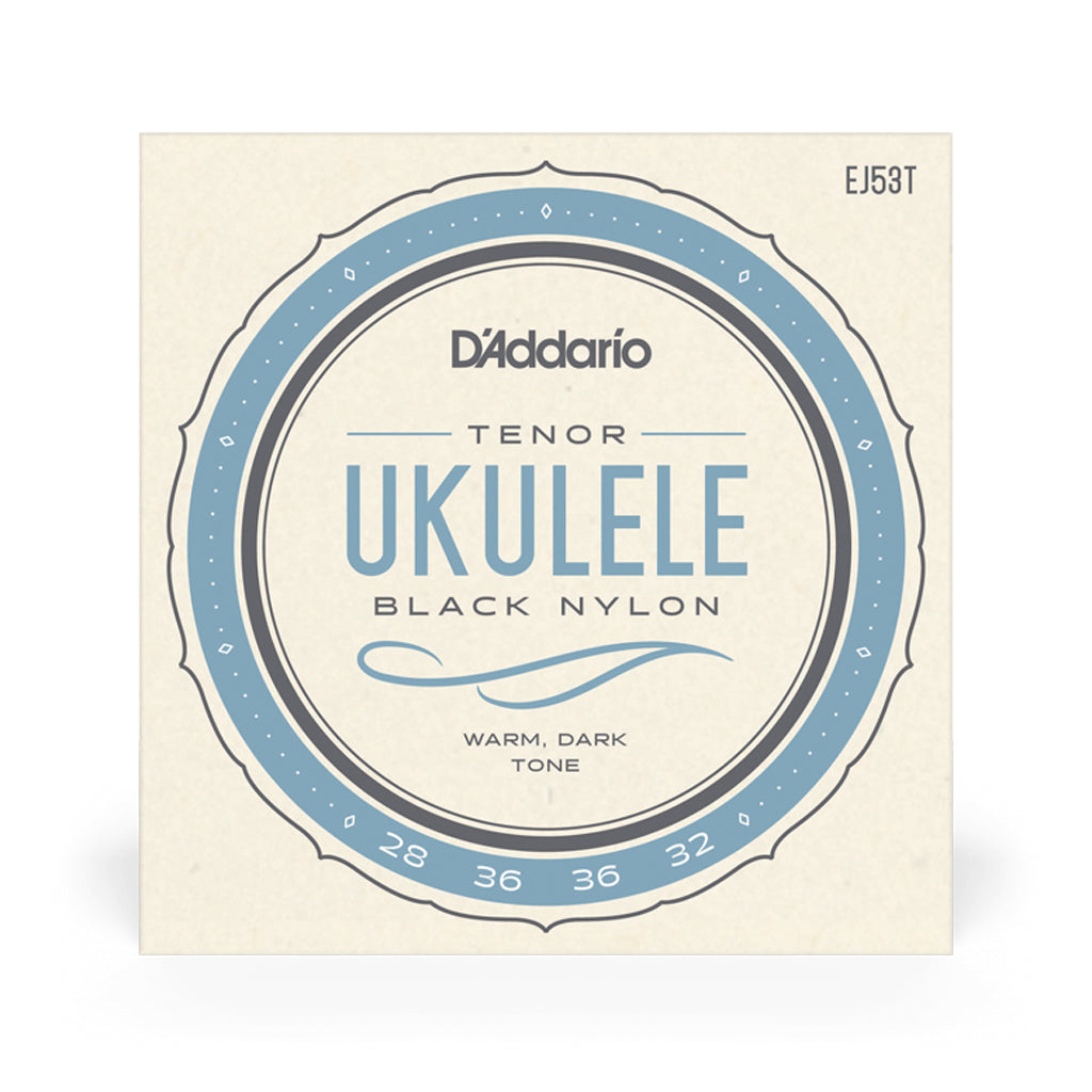 D'Addario EJ53T Tenor Ukulele Hawaii Strings, Black Nylon