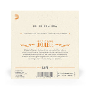 D'Addario EJ87B Titanium Ukulele Strings, Baritone