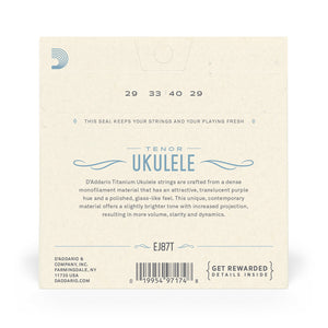 D'Addario EJ87T Titanium Ukulele Strings, Tenor