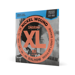 D'Addario EXL110W Nickel Wound Electric Guitar Strings, Regular Light, Wound 3rd, 10-46