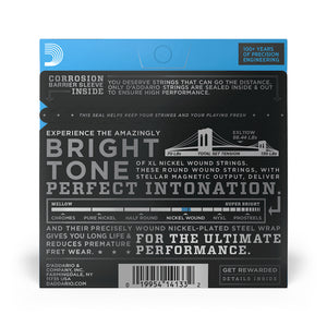 D'Addario EXL110W Nickel Wound Electric Guitar Strings, Regular Light, Wound 3rd, 10-46