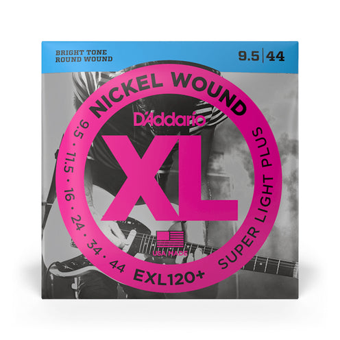 D'Addario EXL120+ Nickel Wound Electric Guitar Strings, Super Light Plus, 9.5-44