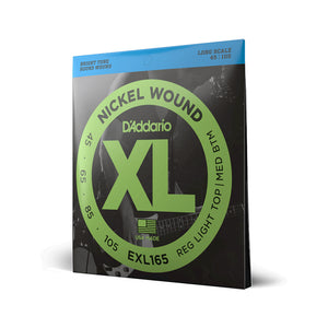 D'Addario EXL165 Nickel Wound Bass Guitar Strings, Custom Light, 45-105, Long Scale