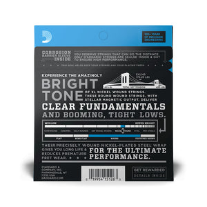 D'Addario EXL165 Nickel Wound Bass Guitar Strings, Custom Light, 45-105, Long Scale