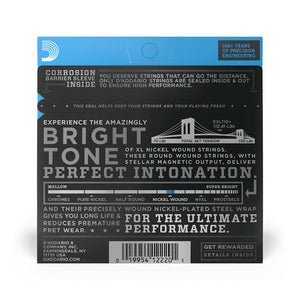 D'Addario EXL110+ Nickel Wound Electric Guitar Strings, Regular Light Plus, 10.5-48