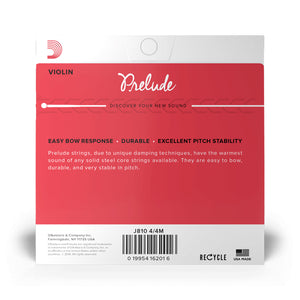 D'Addario J813 4/4M Prelude Violin Single String, D, 4/4 Medium