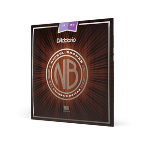 D'Addario NB1152 Nickel Bronze Acoustic Guitar Strings, Custom Light, 11-52