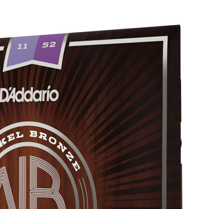 D'Addario NB1152 Nickel Bronze Acoustic Guitar Strings, Custom Light, 11-52