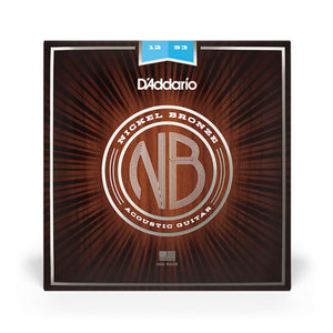 D'Addario NB1253 Nickel Bronze Acoustic Guitar Strings, Light, 12-53