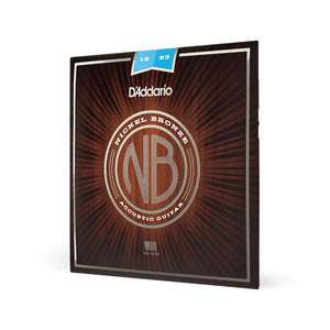 D'Addario NB1253 Nickel Bronze Acoustic Guitar Strings, Light, 12-53