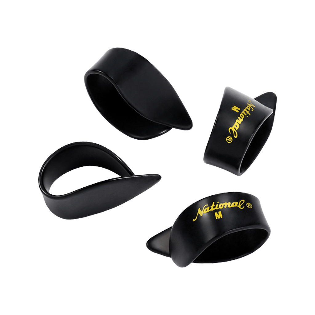 D'Addario NP7B-04 National Thumb Picks, Medium Black Celluloid, 4-Pack