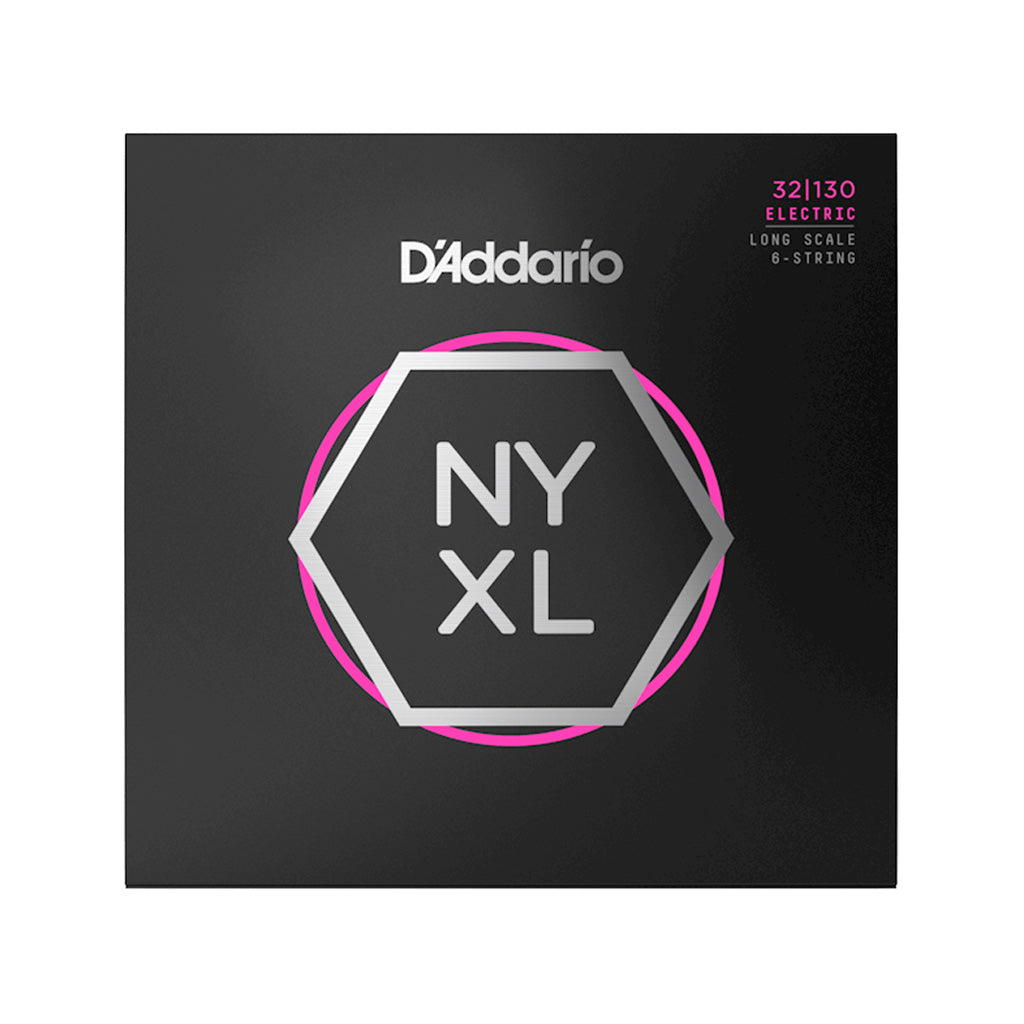 D'Addario NYXL32130 6-String Nickel Wound Bass Guitar Strings, Long Scale, Regular Light, 32-130