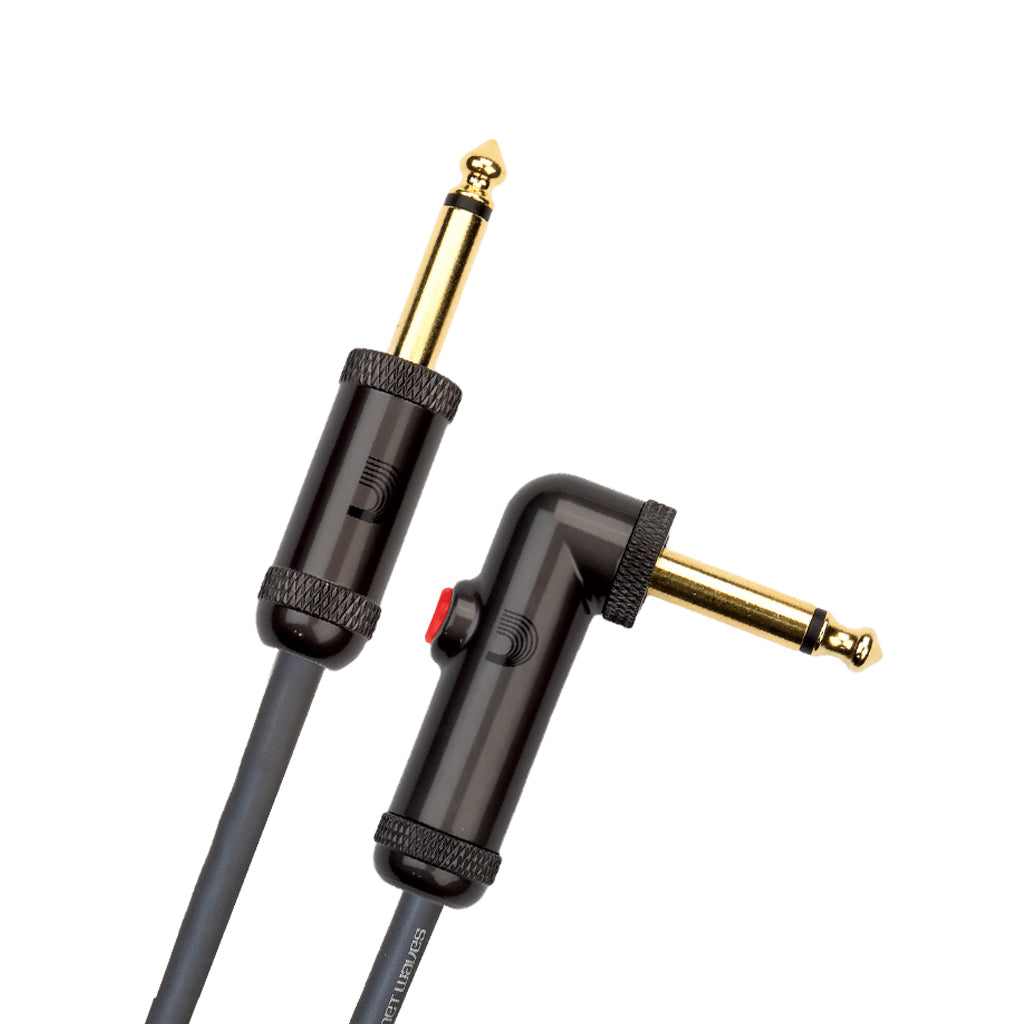 D'Addario PW-AGLRA-10 Circuit Breaker Latching Instrument Cable, Right-Angle, 10ft