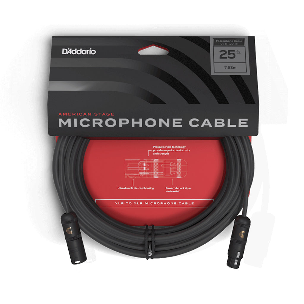 D'Addario PW-AMSM-25 American Stage Microphone Cable, 25ft