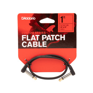 D'Addario PW-FPRR-01 Right Angle to Right Angle Flat Patch Cable, 1 Foot