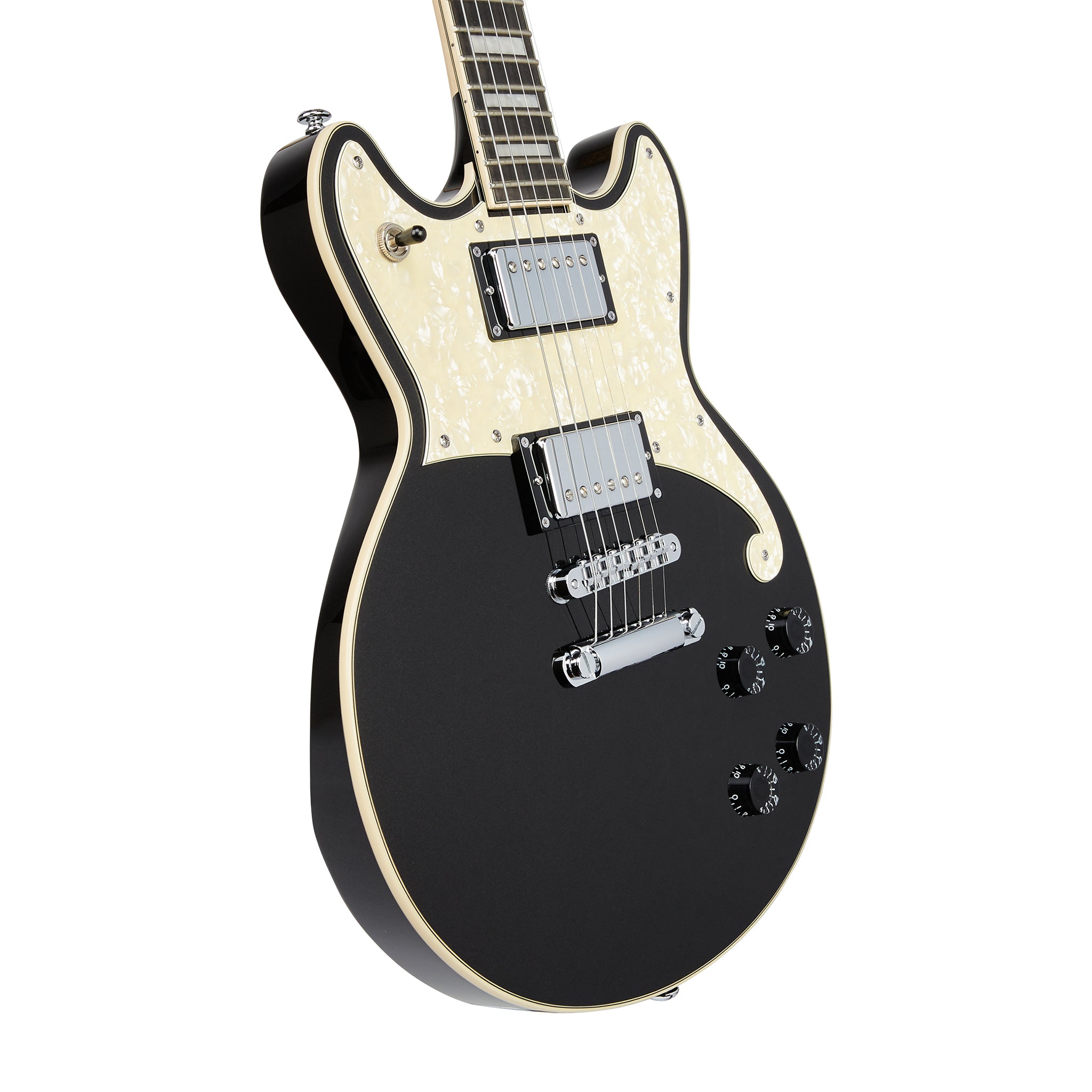 D'Angelico Premier Brighton Electric Guitar, Black Flake – Swee