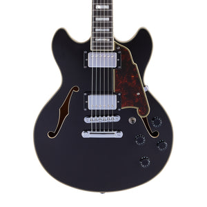 D'Angelico Premier Mini DC Semi-Hollow Electric Guitar, Black Flake